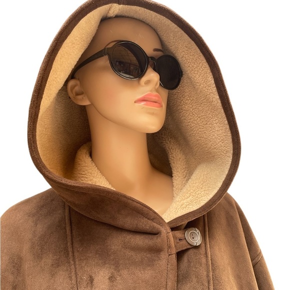 White Stag brown faux suede button down long sleeve oversized jacket size 3XL - Picture 3 of 15